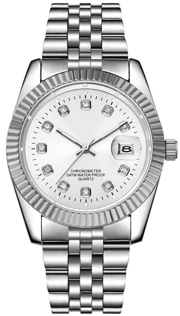 SENRUD Men's Classic Design Analog Quartz Watches Fashion Business Watch Stainless Steel Waterproof Date Casual Wrist Watch for Men