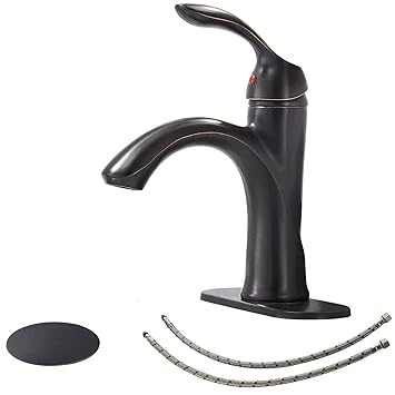 BWE Single Handle Oil Rubbed Bronze Bathroom Sink Faucet Brass One Hole Lavatory Commercial