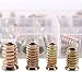 Glarks 95Pcs Zinc Alloy Hex Flanged Screw-in Nut Hex Socket Drive Threaded Insert Nuts Assortment Set for Wood Furniture