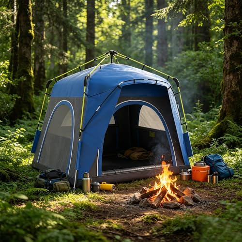 Carpa instantánea para camping 4 personas con piso cosido miniatura 7
