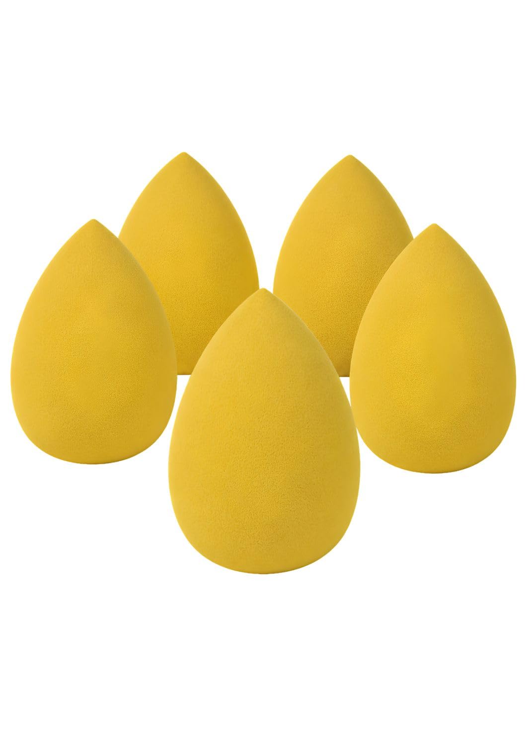 Makeup Sponge Blender, 5 Pack, Yellow, Flawless Foundation Blending, Latex-Free Cosmetic Applicator Puff for Liquid, Cream, & Powder