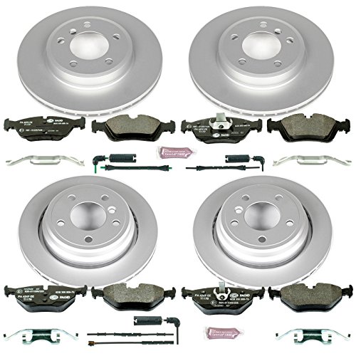 Image of Power Stop ESK871 Front & Rear Euro-Stop Brake Kit BMW and 2 Front & 1 Rear Sensor Wires For BMW 3, BMW 3, BMW 325Ci, BMW 325i, BMW 3, BMW 328i [Model Specific]