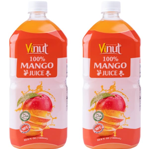Vinut Viunt 100% Mango Juice-No Added Sugar, 33.8 Fl Oz, Not from Concentrate, Fresh, Non-GMO (Pack of 2, Mango)