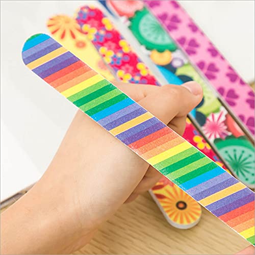 Zhou-YuXiang 1pc Mode farbige doppelseitige Nagelfeile Reparatur Schleifen Regenbogen BAU Streifen Nagel Vertrag Farbe… – Bild 7