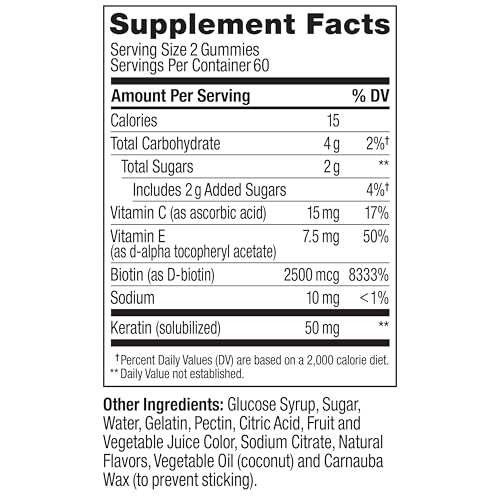 Image of OLLY Hair Skin and Nails Gummies, Undeniable Beauty, Biotin - 120 Count