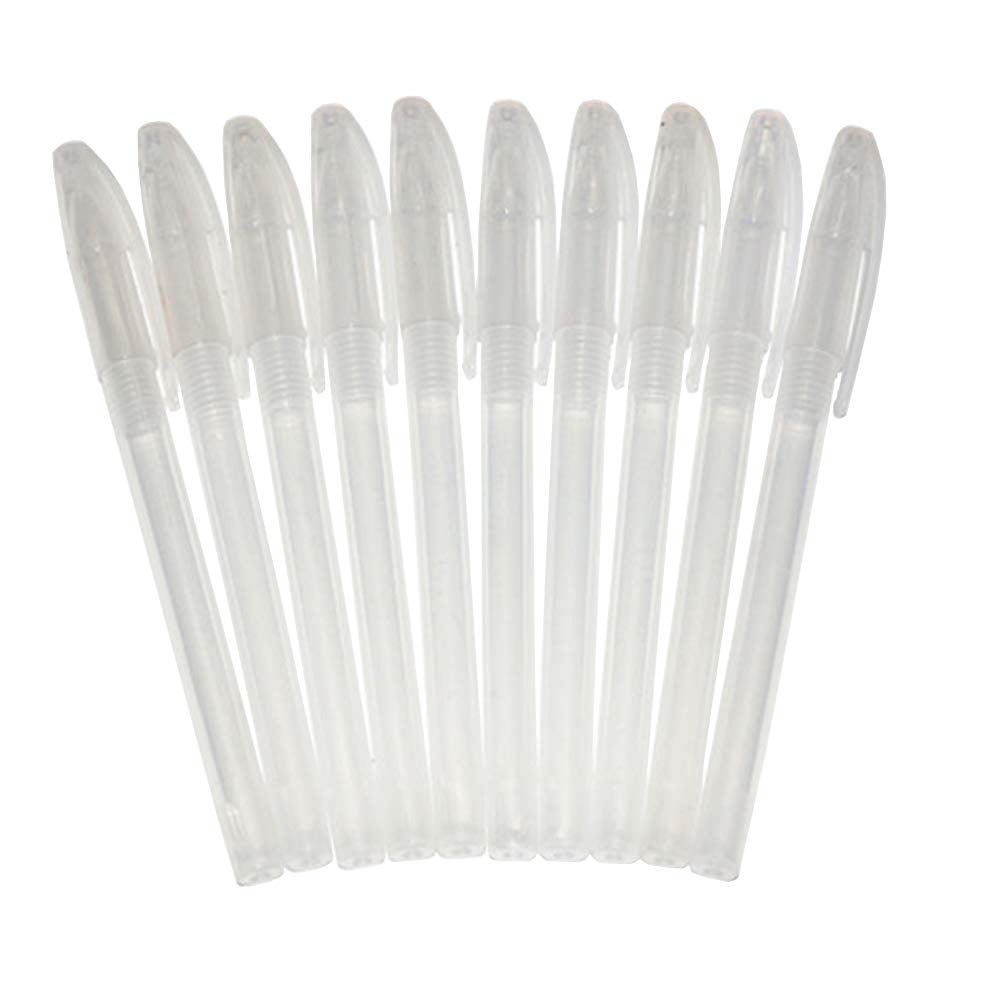 50PCS Empty Pen Shell Ballpoint Pen Cover Gel Pen Refillable Transparent Plastic Rollerball Pen Water Refill Pen for 12.9cm/5Inch Refill (Transparent)