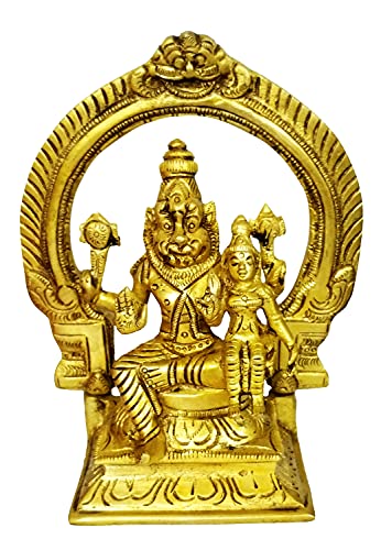 Narasimha Lakshmi en laiton statue divinité hindoue maison - 2