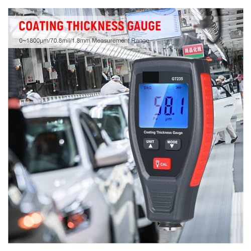 Paint Thickness Tester, medidor de espesor de pintura para coche, medidor de profundidad de pintura 0~1800μm con estuche y calibración GT235 miniatura 2