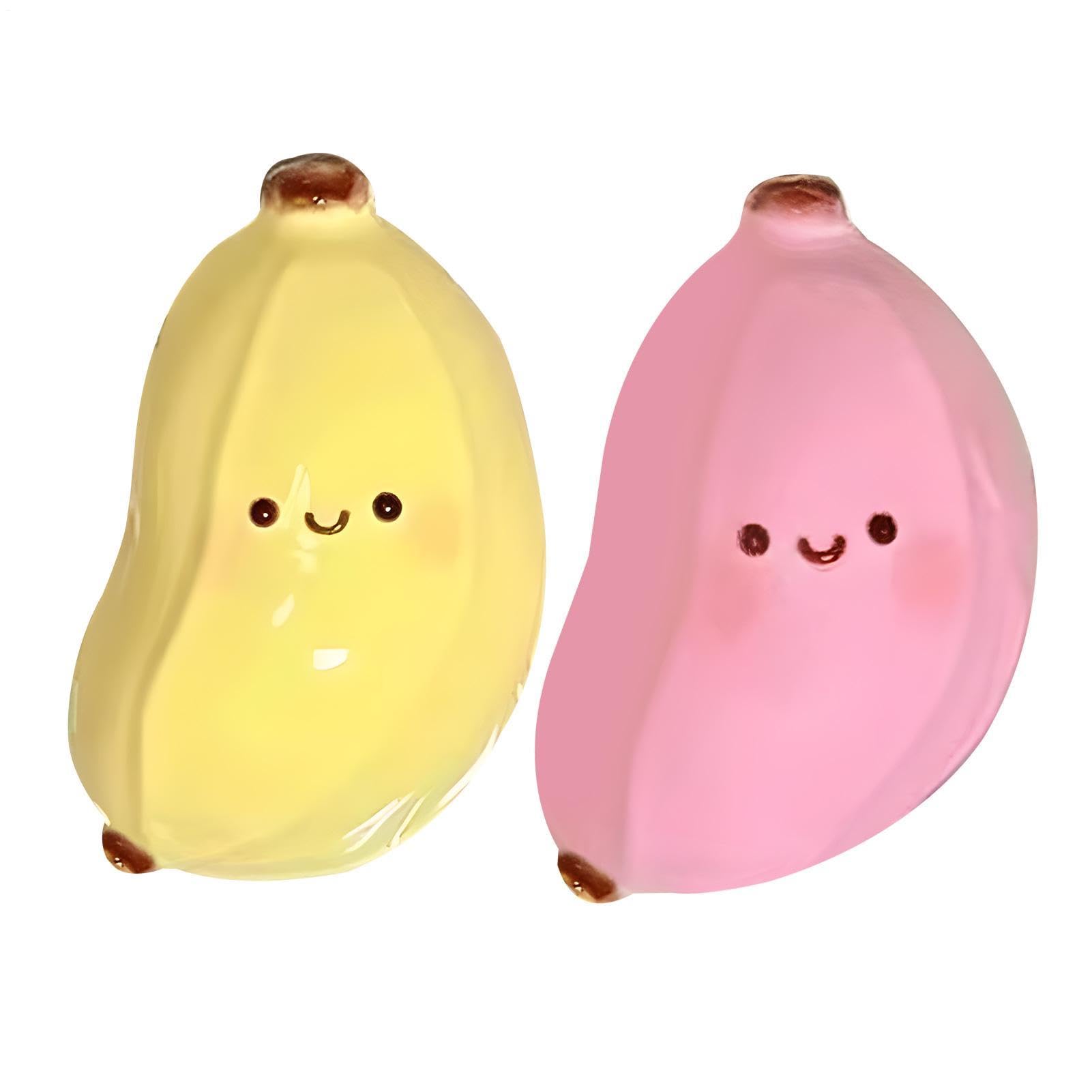 2PCS Banana Squeeze Fidget Toy, Sensory Banana Squeeze Gadget, Fruit Shaped SqueezeOrnaments, Portable Relaxation Tool squishysBananafor Adults Stress & anxietyreliefs Novelty Party Bag Filler