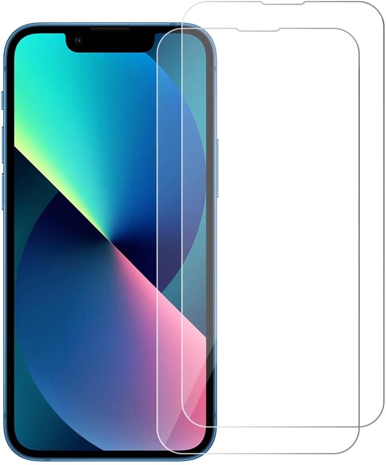 WOW IMAGINE Screen Protector Tempered Glass Guard Compatible With Apple iPhone 14 | iPhone 13 | iPhone 13 Pro | Anti Scratch Case Cover Friendly | with Easy Self Installation Kit- (Pack of 2)