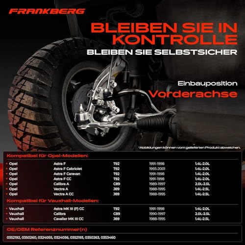 Kit bras de suspension avant résolvant les vibrations de direction Astra F T92