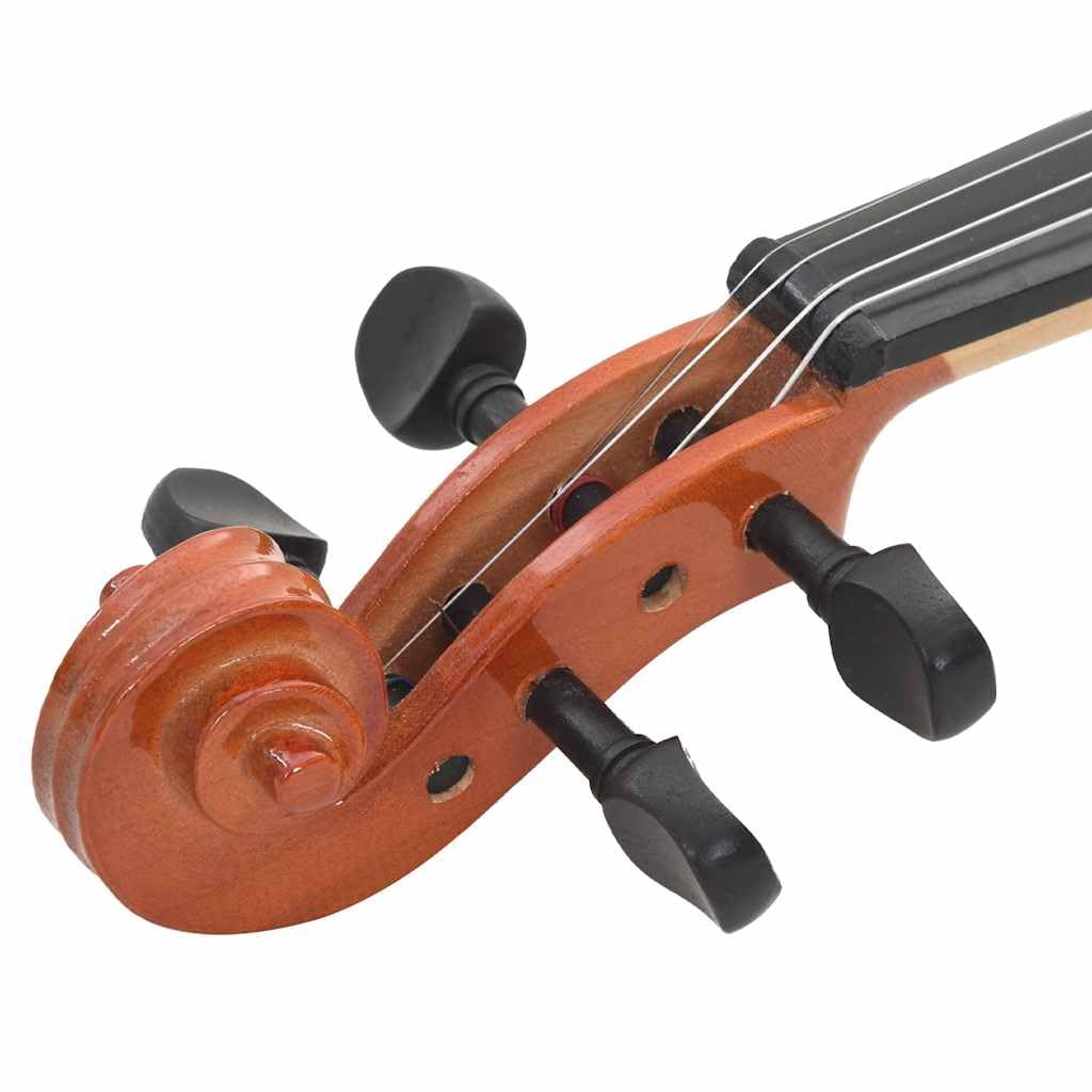 Violine Komplettset mit Bogen Kinnhalter Softbox Dunkles Holz 4/4 für Anfänger und Profis, inklusive Kolophonium Schulterstütze, Etui, geeignet für Kinder, Erwachsene, Schüler, Konzert