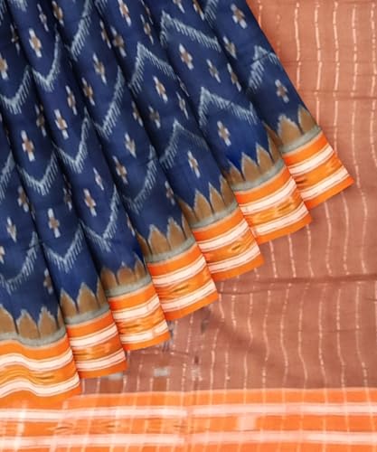 Image of Nuapatna Cotton Saree of Odisha Ikkat Orissa Traditional Handloom Sari | Bomkai | Pata | Nuapatana | sambalpuri saree | khandua patta sare | without Blouse S12