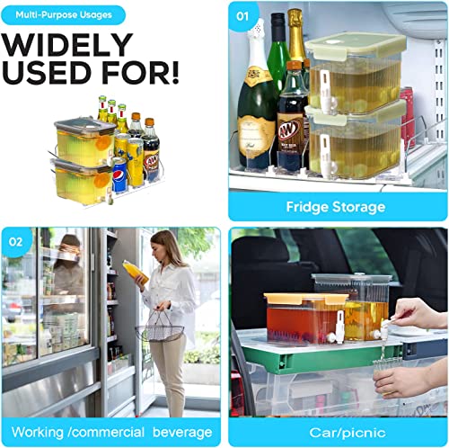 Small Drink Dispenser With Spigots, 84 Oz Plastic Fridge Beverage Dispensers Jug, 0.66 1/2 Gallon 2.5L Ice Tea Milk Lemonade Container, Half Gallon Water Pitcher For Refrigerator #TOP4