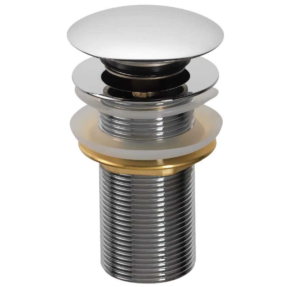 Pura Chrome Cb101 Unslotted Basin Waste With Press Top Clicker Plug Wst4012