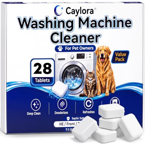 Enzyme Washing Machine Cleaner Tablets for Pet Owners, 28 Count