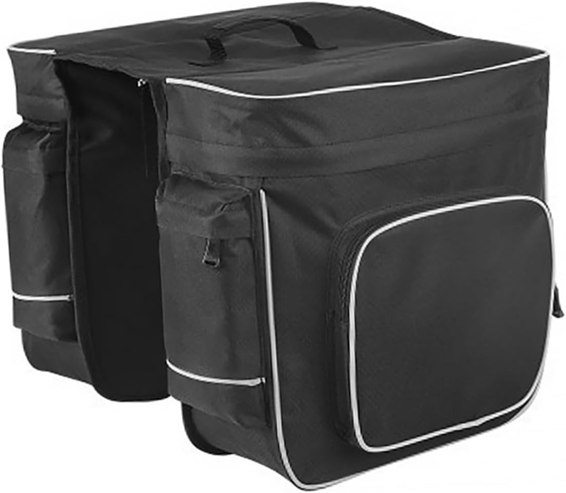Large Capacity Multifunctional Double Tail Cycling Bag Durable Bike Rear Rack Storage Pannier with Side Pockets Bicycle Seat Carrier for Long and Trips
