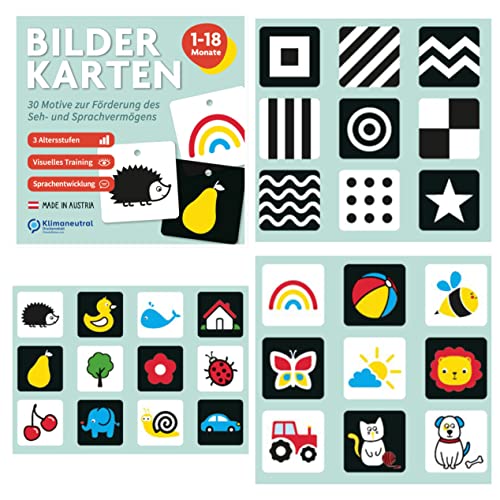 Baby Bilderkarten Kontrastkarten 3 Phasen von 1 bis 18 Monate 30 Motive Cover