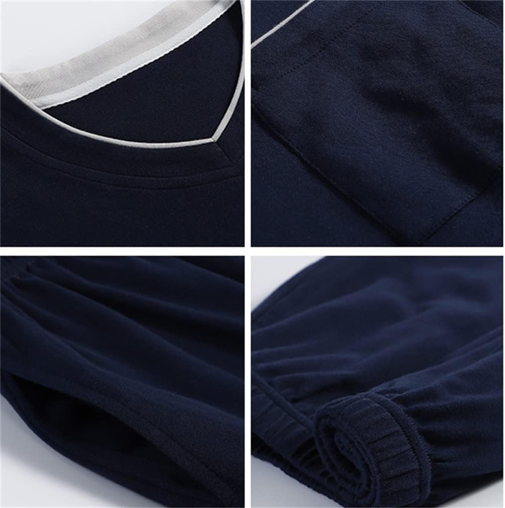 Pajamas spring and autumn long-sleeved cotton thin section men's casual large size and winter youth homewear