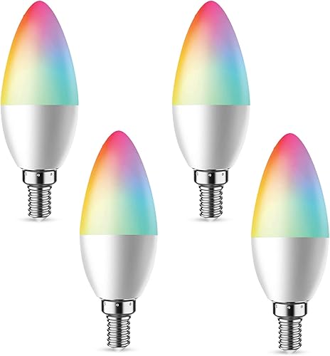 DoHome Las bombillas LED inteligentes funcionan con Apple HomeKit bombillas inteligentes Wi-Fi regulables E12 de 5 W equivalente a 40 W bombillas