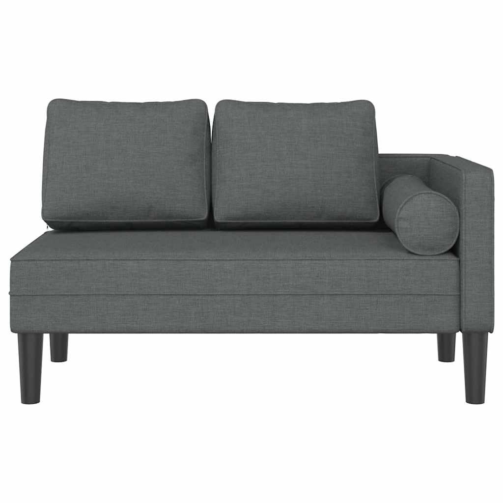 vidaXL Chaise Longue con Cuscini Grigio Scuro in Tessuto, divano letto, divano imbottito, seduta da soggiorno, dormeuse, seduta da salotto