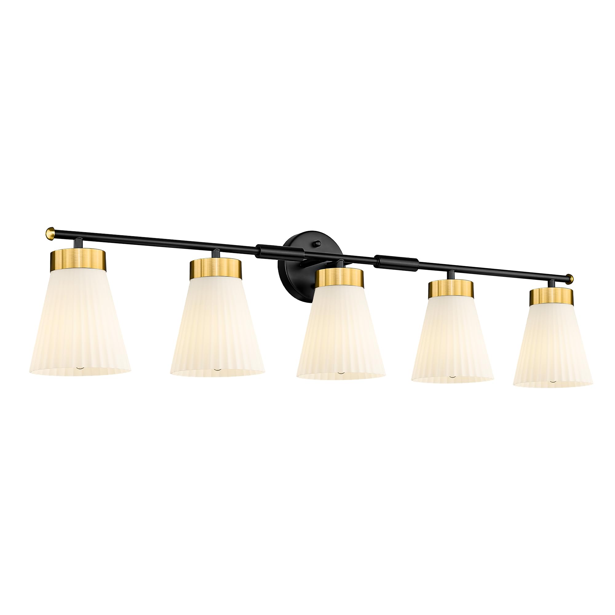 Bathroom Wall Sconces HWH 5-Light Wall Mount Lighting Fixtures for Mirror Modern Vanity Lights with Frosted Milk White