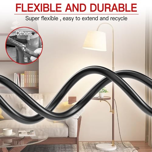 Image of 18 /3 Indoor Extension Cord 6 FT, Black Extension Cord Flexible & Durable, 3 Prong Power Cable, Suitable for Home and Office, 10 Amp 1250 Watt 125VAC 18AWG, ETL Listed