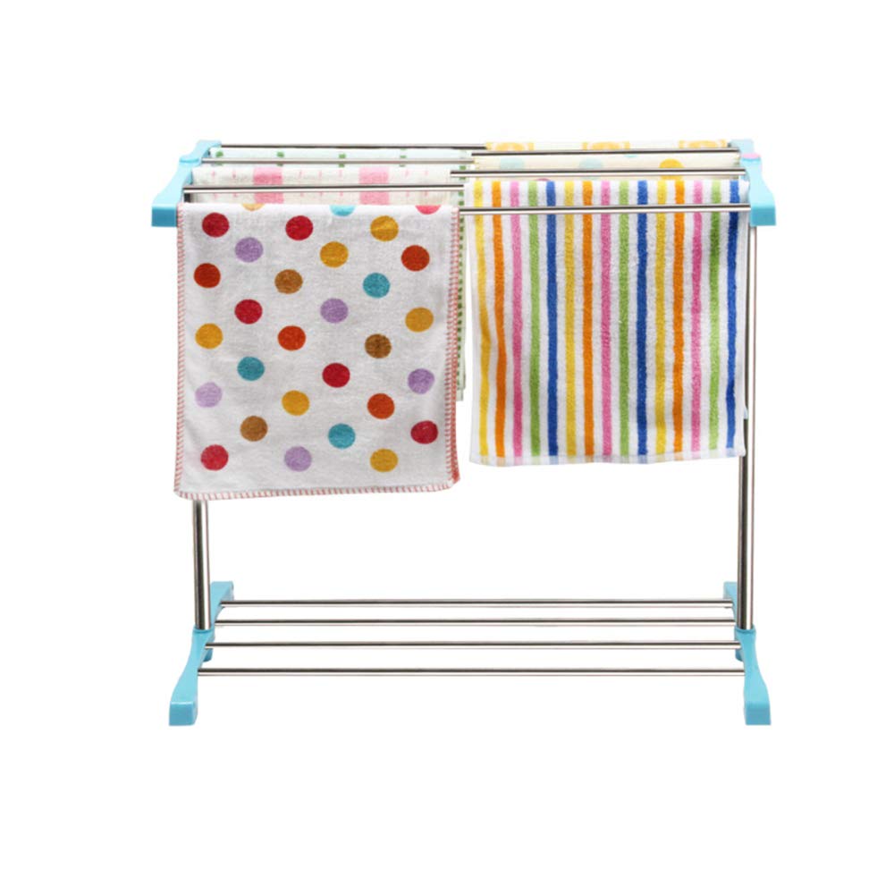 MIEDMJJ Portatoallas de pie, PequeñO Toallero con Acero Inoxidable, Toalleros de pie BañO Sala de Estar Dormitorio BalcóN/azul / 74x32x67cm
