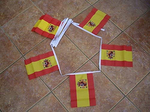 Image of AZ FLAG Spain 6 meters BUNTING Flag 20 flags 9'' x 6'' - Spanish STRING flags 15 x 21 cm