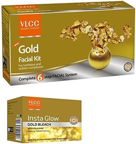 Vlcc Gold Facial Kit and Bleach Cream (60 gm+30 gm) - PamherbalsÃ'® autorstwa VLCC Natural Sciences