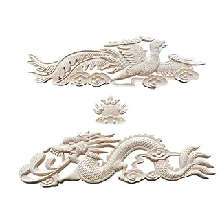 Built-in Cabinetry Dragon Furniture Decoration Wood Appliques Woodcarving Onlays Wood Decal Vintage Decoration for Home Design Decal Floral Built-in Cabinetry (Color : A 120cmX30cm)