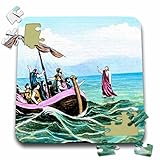 3dRose Vintage Bible Story of Jesus Walking on Water Miracle Circa 1900 - Puzzle, 10 by 10-inch (pzl_269881_2)