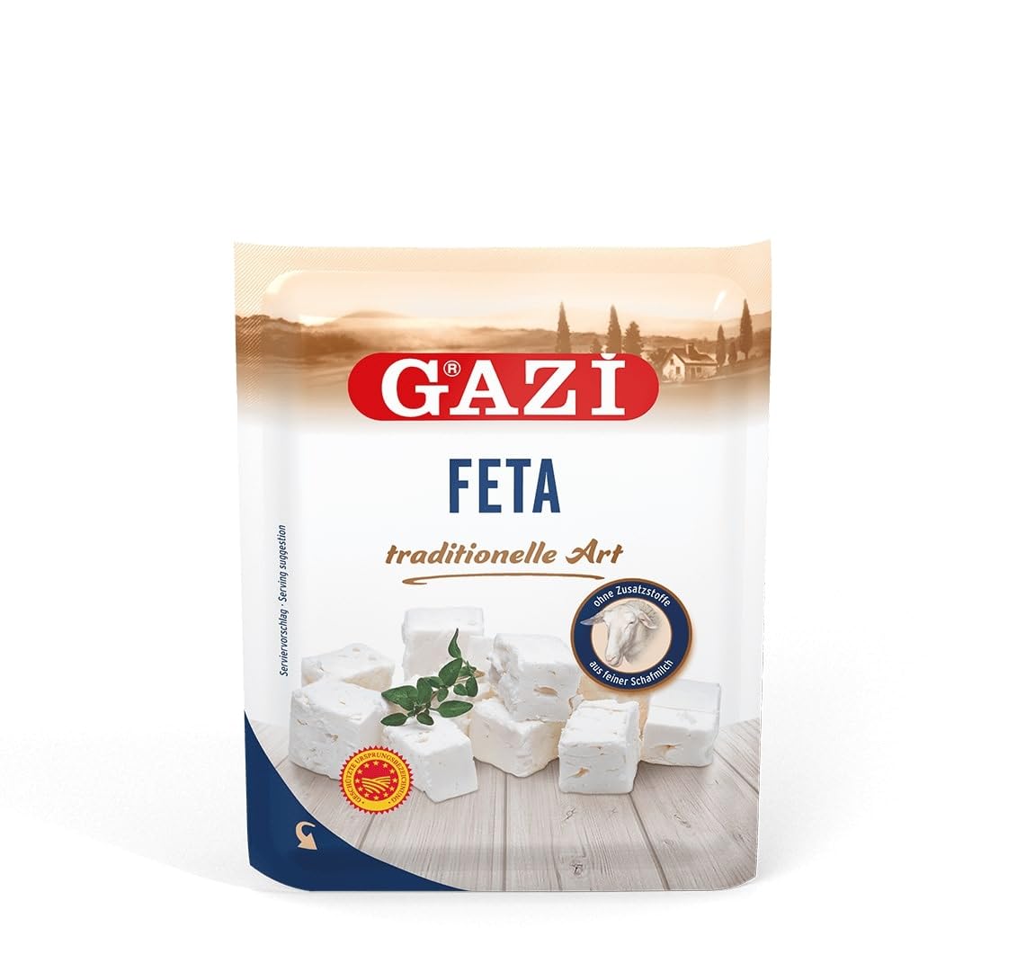 Gazi griechischer Feta - 7x 150g Vakuum - Schafkäse Schafskäse Fetakäse Schaf Käse Sheep Cheese Griechenland 43% Fett i.Tr. mikrobielles Lab vegetarisch glutenfrei Halal, zu Salat Börek