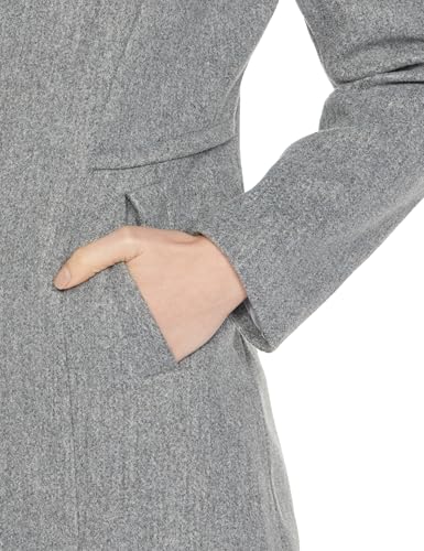 Image of Qube By Fort Collins Women's Semi-Long Tweed Coat with Knitted Finish - Elegant Winter Outerwear for Casual and Formal Looks