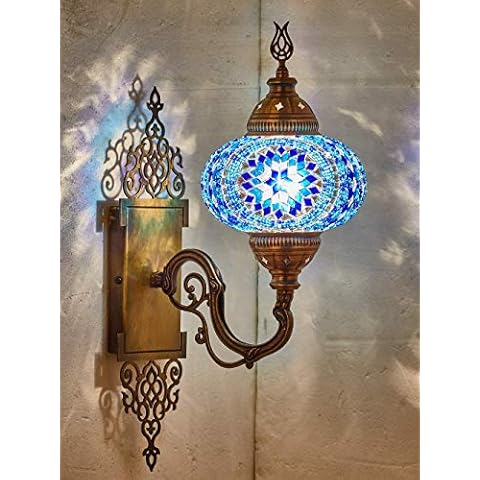 Lámpara de pared de mosaico estilo Tiffany marroquí turco Cover