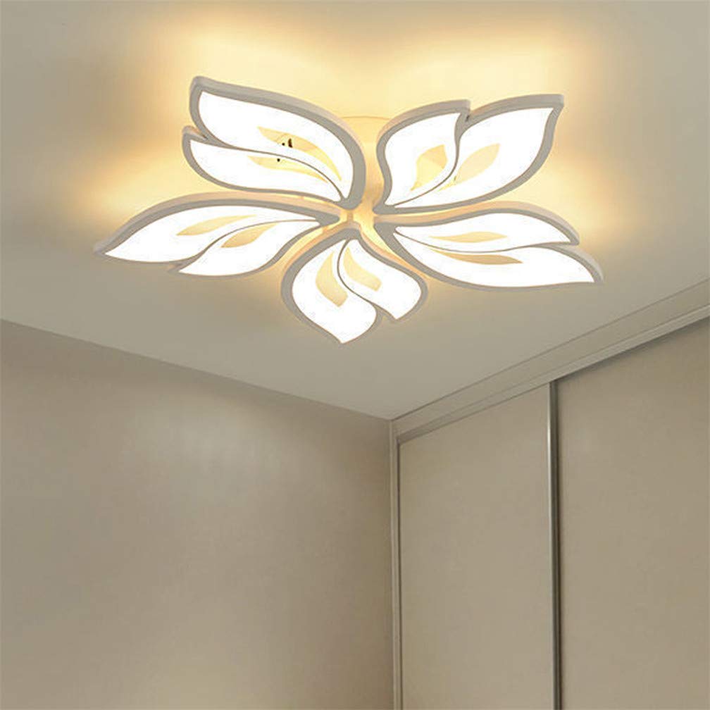 Lanekd Lámpara de salón LED, lámpara de techo regulable, lámpara de dormitorio, lámpara de pasillo con mando a distancia, diseño moderno de flores, lámpara decorativa para comedor (70 x 6 cm)