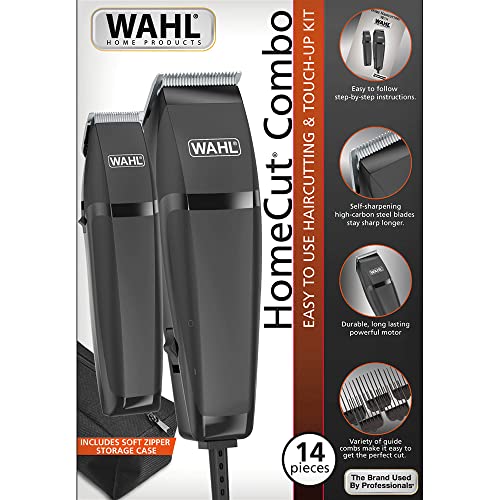 Máquina de Cortar Cabelo Wahl Total Black com Trimmer Acabamento e Aparador de Pelos + Necessaire