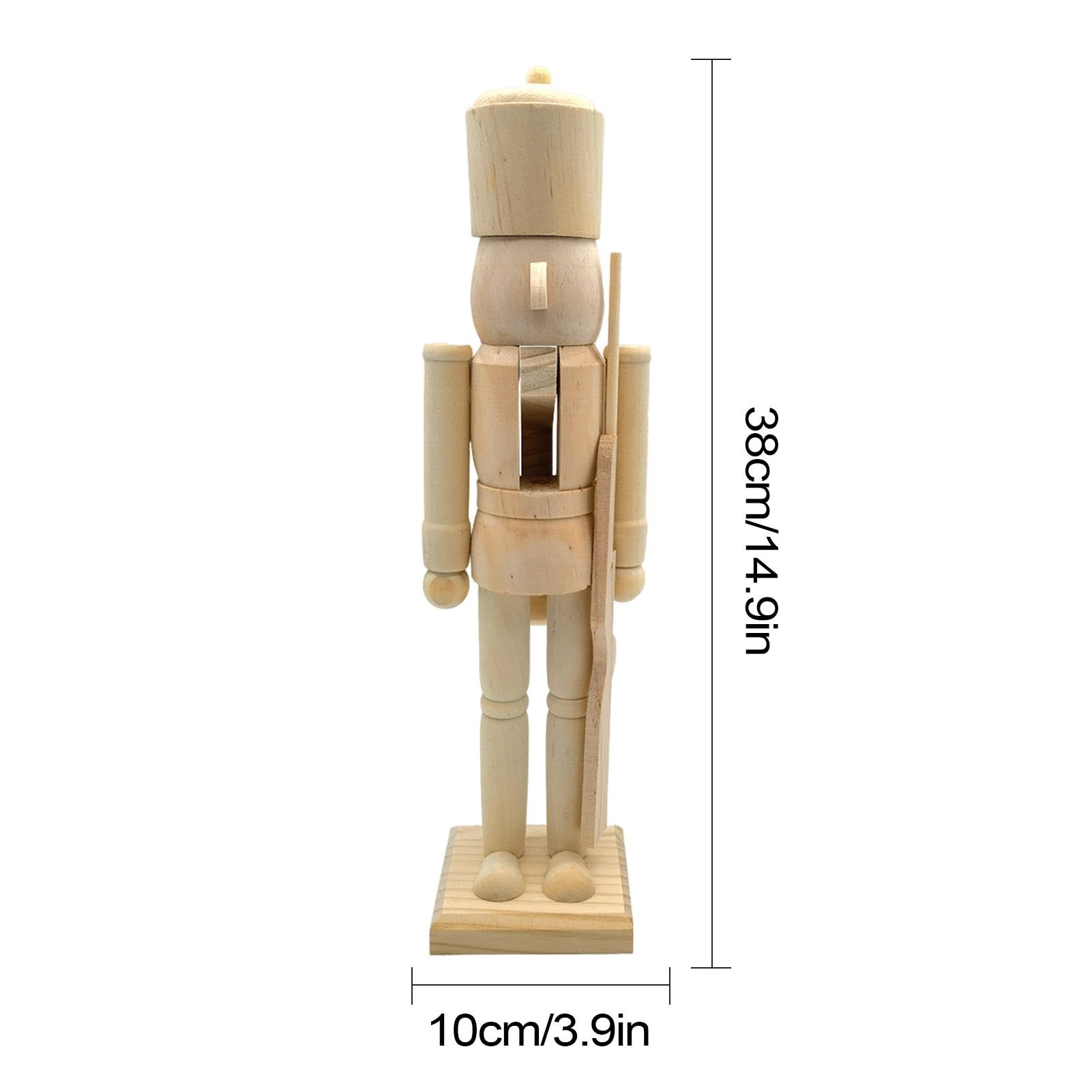 Casse-noisette En Bois Non Peint à Décorer Soi-même – Kit Avec Peinture Et Pinceau, Décoration De Noël (20 Cm)