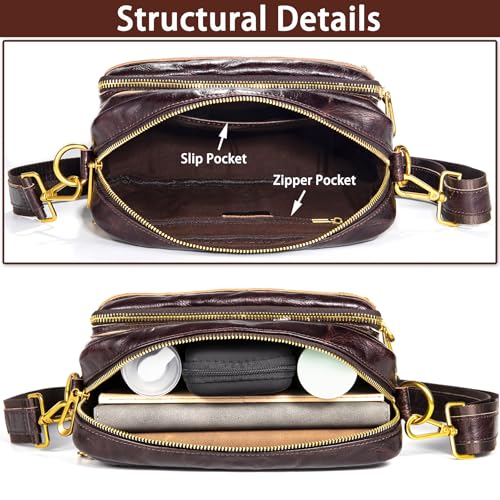 Genuine Leather Messenger Bag for Men Real Leather Small Crossbody Shoulder Bags Carry on Pouch Sling Satchel Purse4