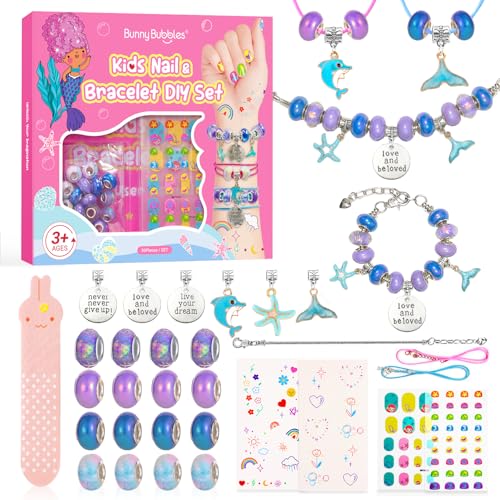 Kids Bracelet Making Kit for Girls, Jewelry Beads Toy Set, Arts and Crafts Gift