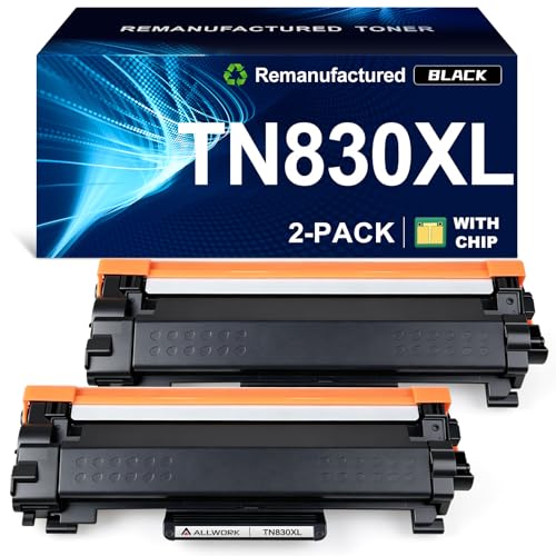 Image of TN830XL Remanufactured Toner Cartridge Replacement for Brother DCP L2640DW L2647DW HL L2420DW L2460DW L2460DWXL L2465DW L2480DW L2865DW MFC L2820DW L2900DWXL (2 Black)