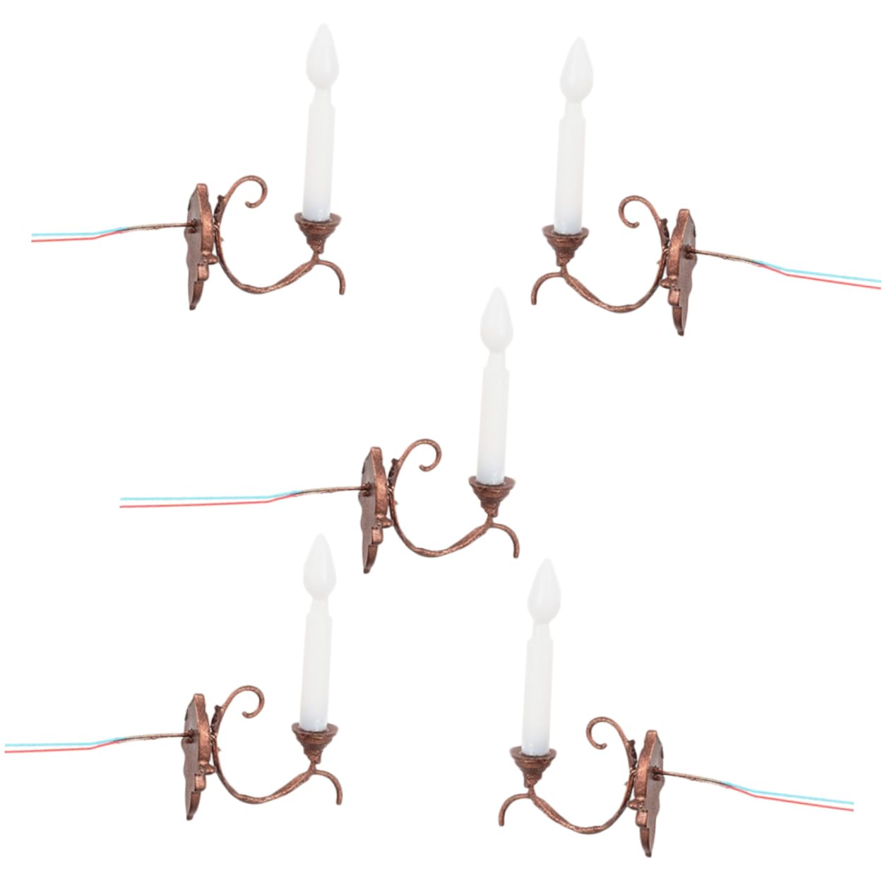 Toddmomy 5pcs Miniature Wall Lamp Models Decorative Wall Lights for Mini House and Landscape Warm Light for Dollhouse and Toy House Decor