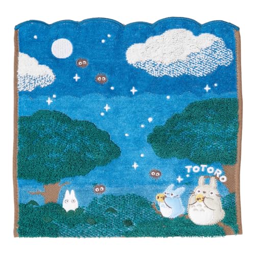 丸眞 ジブリ ミニ ハンドタオル となりのトトロ 綿100% キャラクター グッズ プチギフト プレゼント 誕生日 母の日 月夜の晩に 1005045300