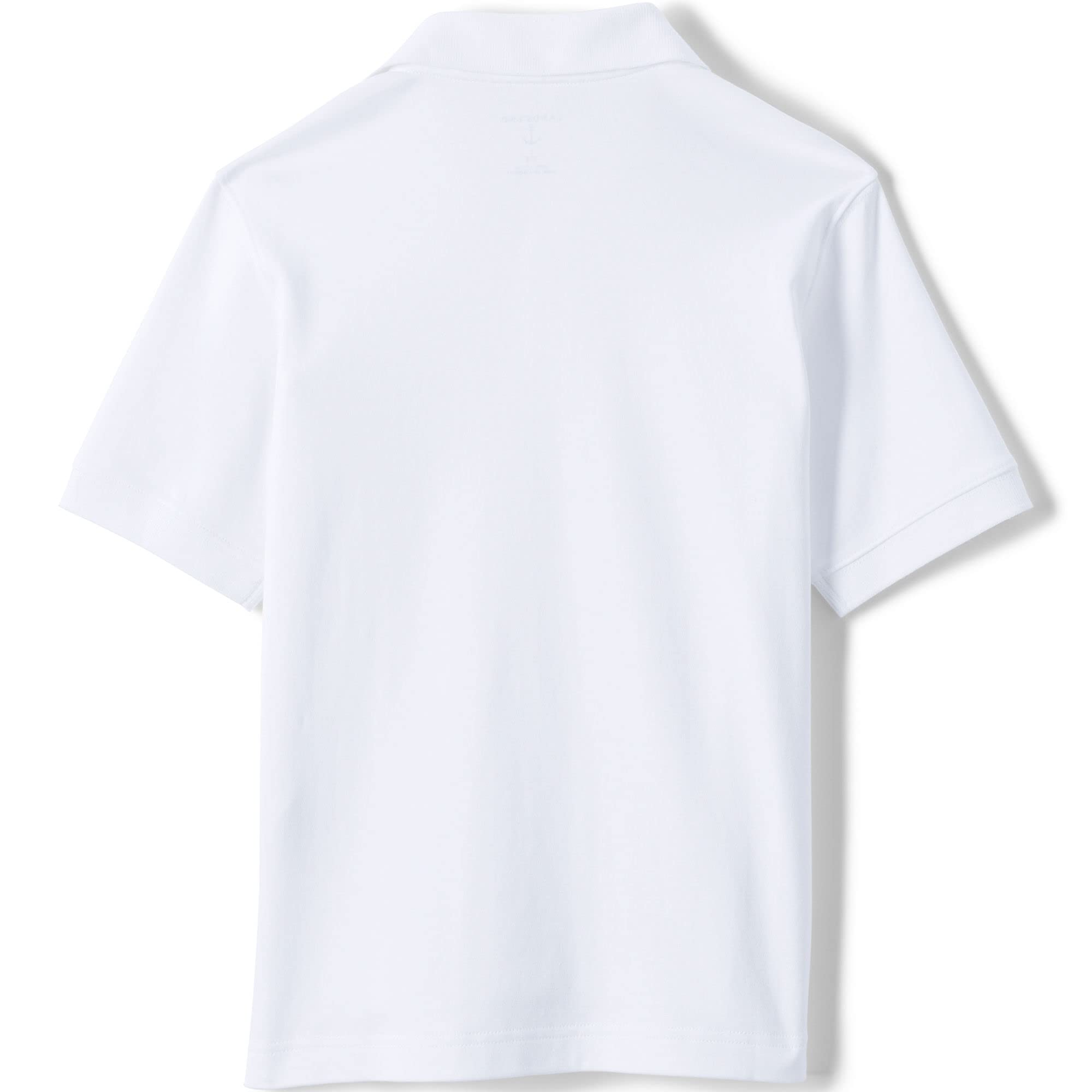 Lands' End Uniform Kids Short Sleeve Interlock Polo White Kids Large