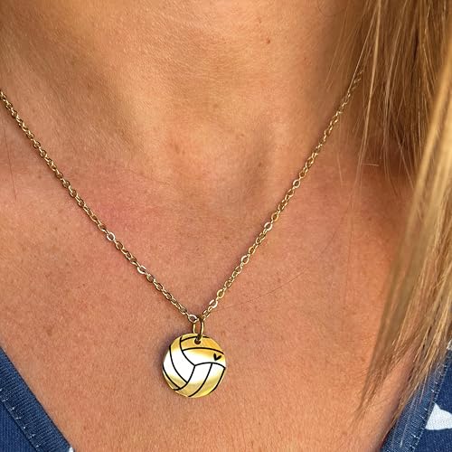 Sierra Metal Design The Spike Necklace Volleyball Necklace Gold SMDesign Volleyball Necklace with Heart Necklace with Volleyball Season Necklace Jewelry for Volleyball Games2