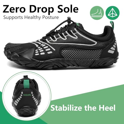 Image of SAGUARO Womens Mens Barefoot Shoes Minimalist Trail Runner Wide Toe Box Zero Drop Outdoor Cross Training Shoe