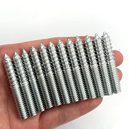 Image of 12 Pack 5 /16-18 x 2 Inch Silver Hanger Bolts Double Headed Bolts for Furniture Screws 50mm Length