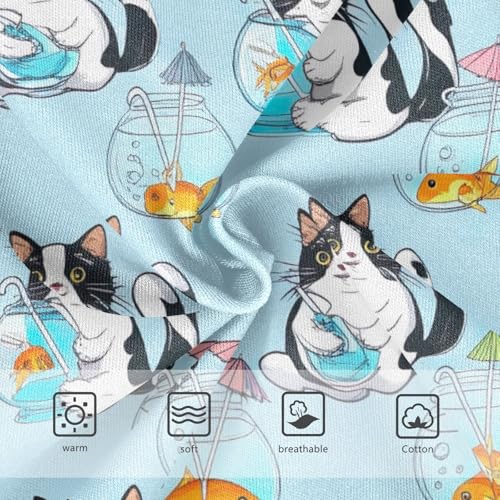 CHIFIGNO Boys Underwear Cute Cats Goldfish Light Blue Little Boy Briefs Printed Cotton Underwear Briefs3