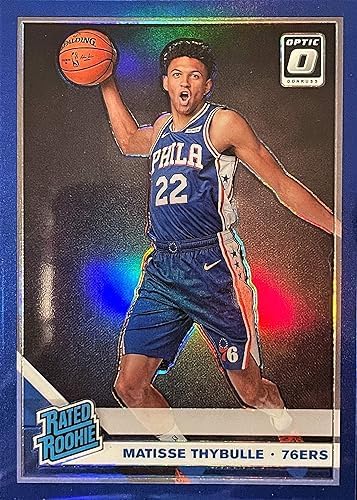 MATISSE THYBULLE Rated Rookie Card - 2019-20 Panini Donruss OPTIC Super Rare Blue Holo Prizm Serial #0459 (Only 59 Exist) - Philadelphia 76ers