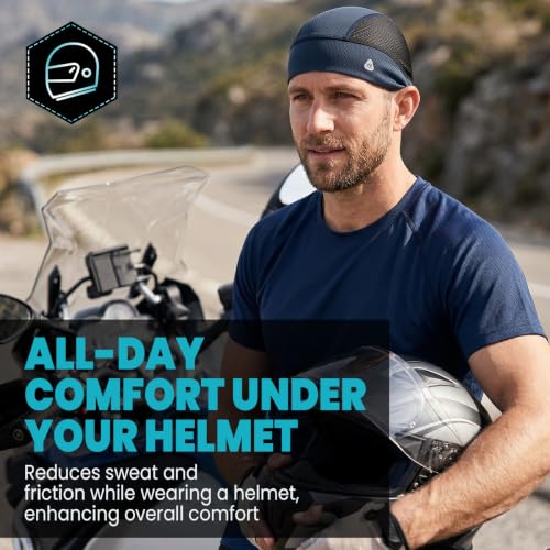 Image of YANIKY Skull Caps for Men, Breathable Mesh Helmet Liner Sport Cooling Skull Caps for Women Sweat Cap Lightweight Cycling Cap